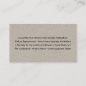 Handyman Tools, Home Improvement Kraft Business Ca Visitekaartje (Achterkant)