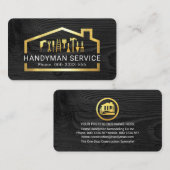 Handyman Tools In Gold Building Frame Visitekaartje (Voorkant / Achterkant)