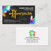 Handyman Tools Motif Paint Splatter op Brick Wall Visitekaartje (Voorkant / Achterkant)