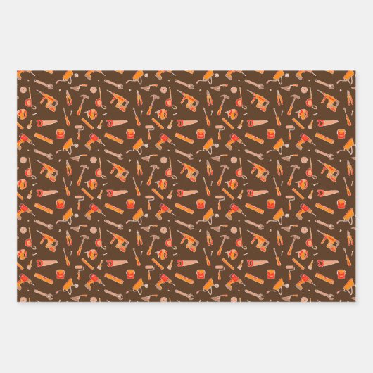 Handyman Tools Patroon Cadeau Inpakpapier Vel (Voorkant 3)