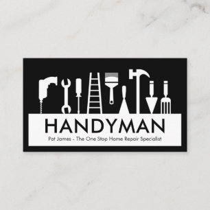 Handyman Tools Silhouet Plaque Visitekaartje