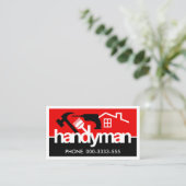Handyman Tools Silhouette Border Visitekaartje (Staand voorkant)