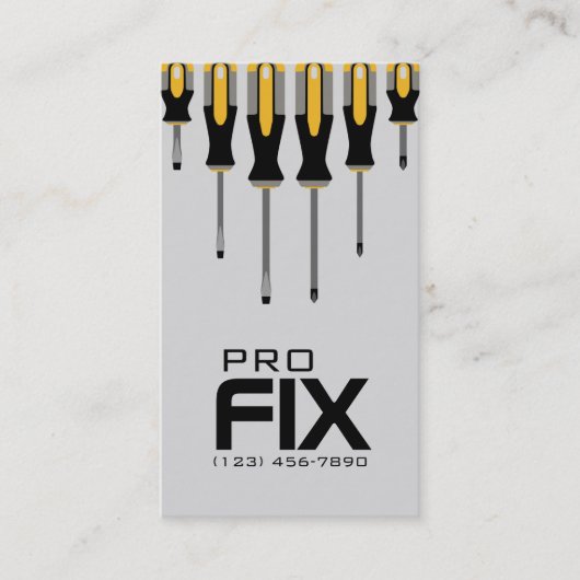 Handyman, Visitekaartje voor onderhoud (Voorkant)