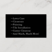 Handyman Visitekaartje, zwart Visitekaartje (Achterkant)