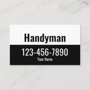 Handyman Zwart-wit Tekst Sjabloon Visitekaartje