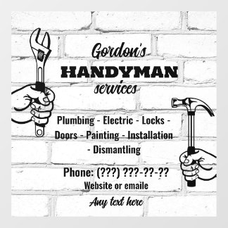 Handymandiensten Raamsticker
