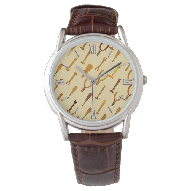 Handymangereedschappen op kamelan horloge (Voorkant)