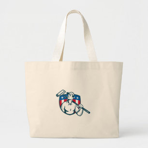 Handymanschilder die verf Roller vervoert Grote Tote Bag