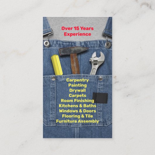 Handymanservice Visitekaartje (Achterkant)