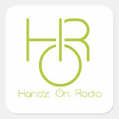 Handz On Radio Groene Sticker met Logo (Voorkant)