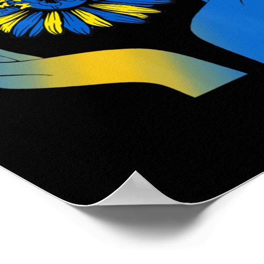 Handzonnebloemvlinder Oekraïense vlag - Verenigd K Poster (Hoek)