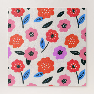 Hane tekening bloemenpatroon legpuzzel