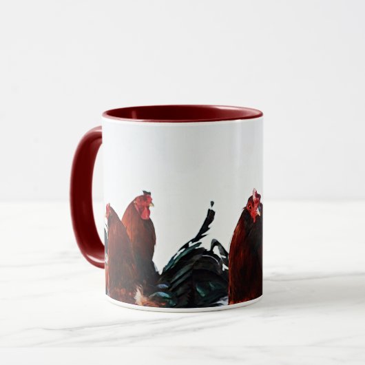 Hanen Chicken Art Boerderij Art Cup Mok (Voorkant links)