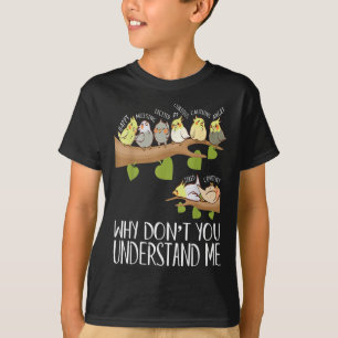 hanenparrot emoties grappig vogelontwerp t-shirt