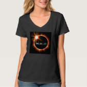 Hanes Nano V-nek Eclipse T-shirt voor dames (Voorkant)