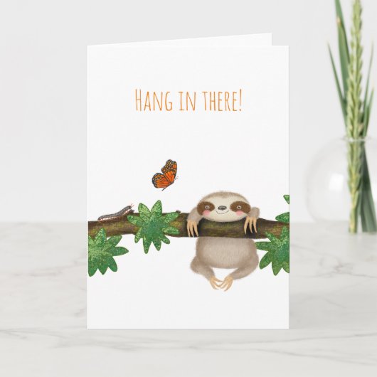 'Hang daar in' baby slothkaart Kaart (Voorkant)