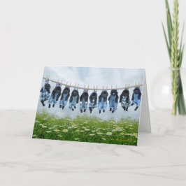 Hang daar in het puppy wenskaart kaart