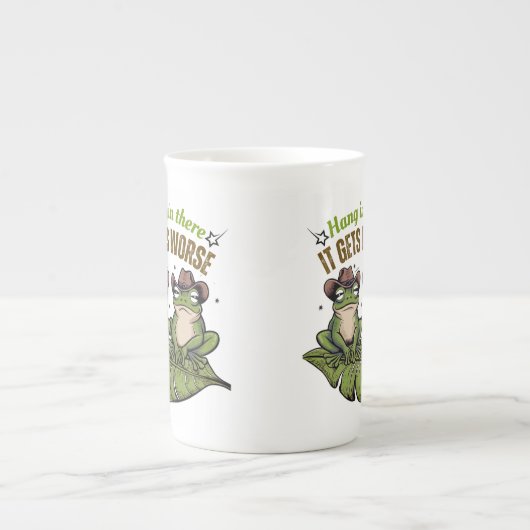 Hang daar in, het wordt erger - Funny Frog Mok (Voorkant)