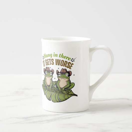 Hang daar in, het wordt erger - Funny Frog Mok (Rechts)