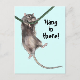 Hang daar in Rat Blue Background Briefkaart