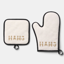 Hang Hmong achternaam Beige Plaid Ovenwant & Pannenlap Set