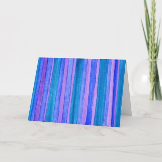Hang in daar-Turquoise, Blauw, Violet Stripes Kaart (Voorkant)
