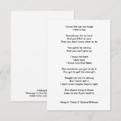 ‘Hang in het hier’ gedicht Informatiekaartje (Voorkant / Achterkant)