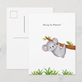Hang In There Supportive Motivational Koala Card Briefkaart (Voorkant / Achterkant)