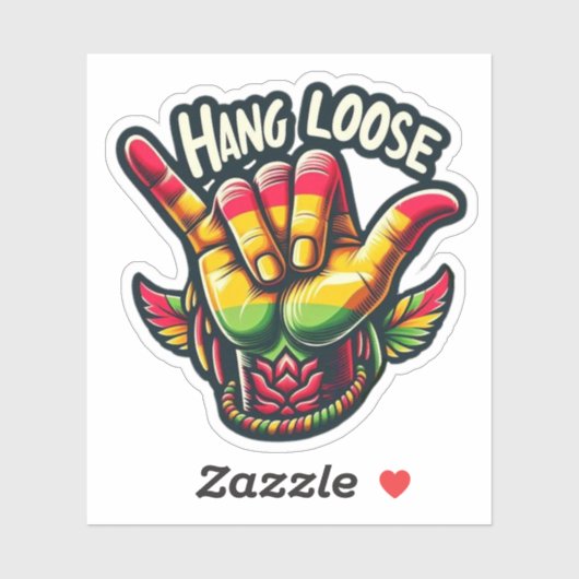 Hang Loose Rasta Sticker (Vel)