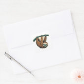 Hang los met de Hangin' Sloth Vierkante Sticker (Envelop)