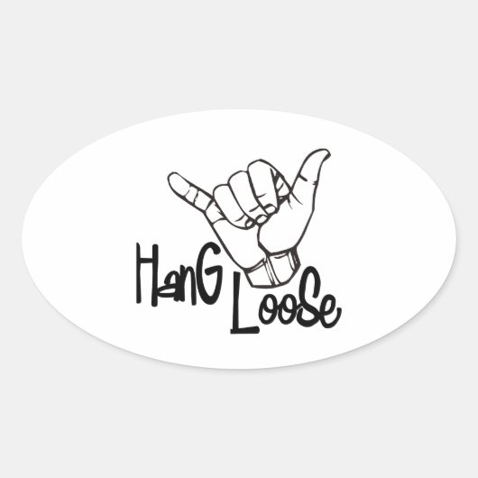 Hang los ovale sticker (Voorkant)