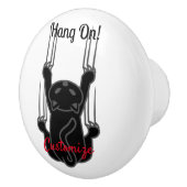 Hang op Black Cat Thunder_Cove  Keramische Knop (Rechts)