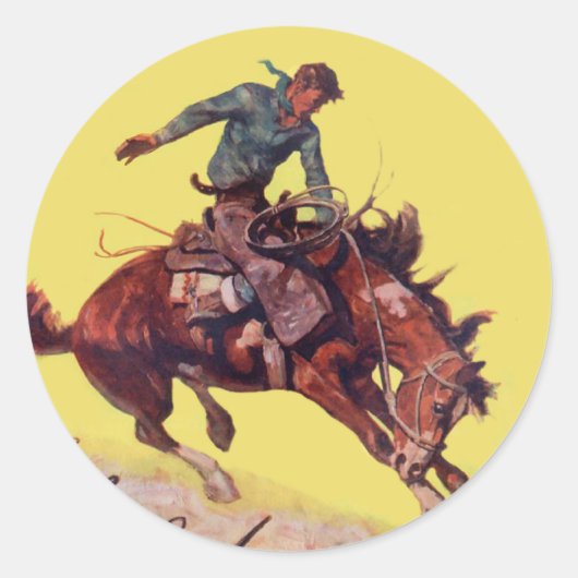 Hang op Cowboy Ronde Sticker (Voorkant)