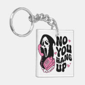 "Hang op" Ghostface Horror Fan Gift Sleutelhanger (Voorkant Links)