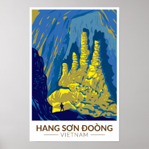 Hang Son Doong-grot Vietnam Reis Kunst Vintage Poster