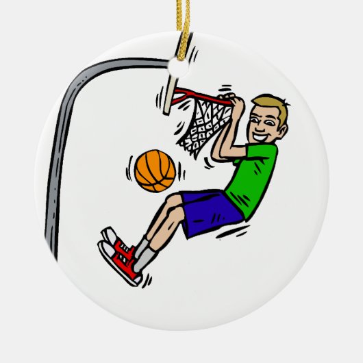 Hang uit de rand van de dunk keramisch ornament (Voorkant)