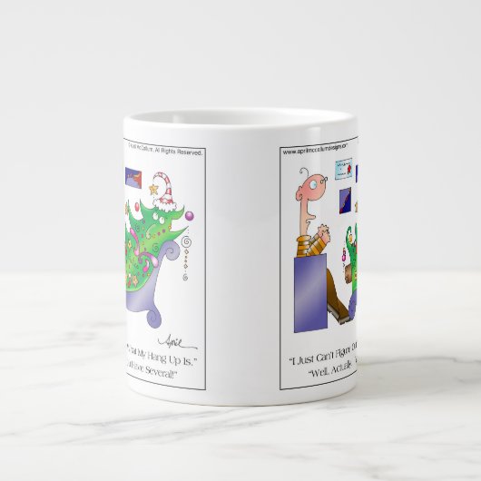 HANG-UPS Cartoon Koffie-Mok Extra Grote Mok (Voorkant)