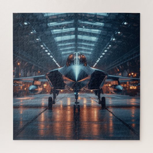 Hangar Jet à Dusk - Puzzle de l'aviation (Vertical)