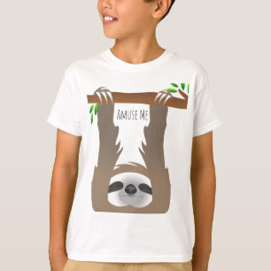 Hangbare bruine slaapsleuf, amuseer me t-shirt