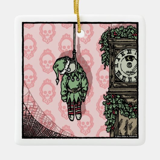 Hanged Elf Doll - Pop Gothic Holiday Keramisch Ornament (Voorkant)