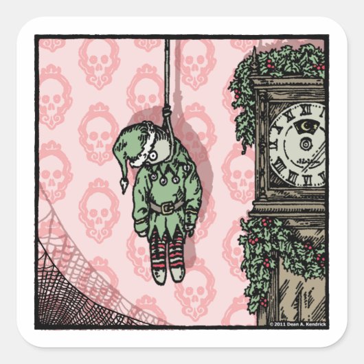 Hanged Elf Doll - Pop Gothic Holiday Vierkante Sticker (Voorkant)