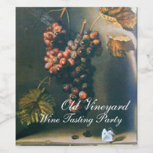 HANGED GRAPES RUSTIC RED WINE TASTING PARTY WIJN ETIKET