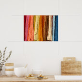 Hangen bundels van gekleurd garen poster (Keuken)