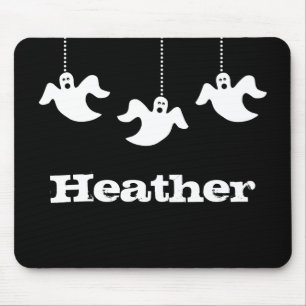 Hangen Ghosts Halloween Mousepad, zwart Muismat