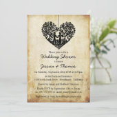 Hangen hartenboom Vintage Weddenschap Shower Kaart (Staand voorkant)