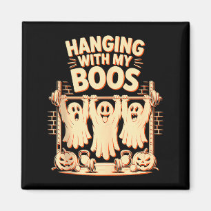 Hangen met mijn Boos Mopshond Halloween Grap Ghost Magneet