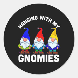 Hangen met mijn gnomen ronde sticker