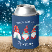 Hangen met mijn Gnomies Blue Funny Modern Holiday Blikjeskoeler