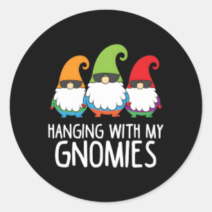 Hangen met mijn Gnomies Garden Gnome Ronde Sticker