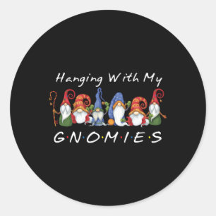 Hangen met mijn Gnomies Gnome Friend Ronde Sticker